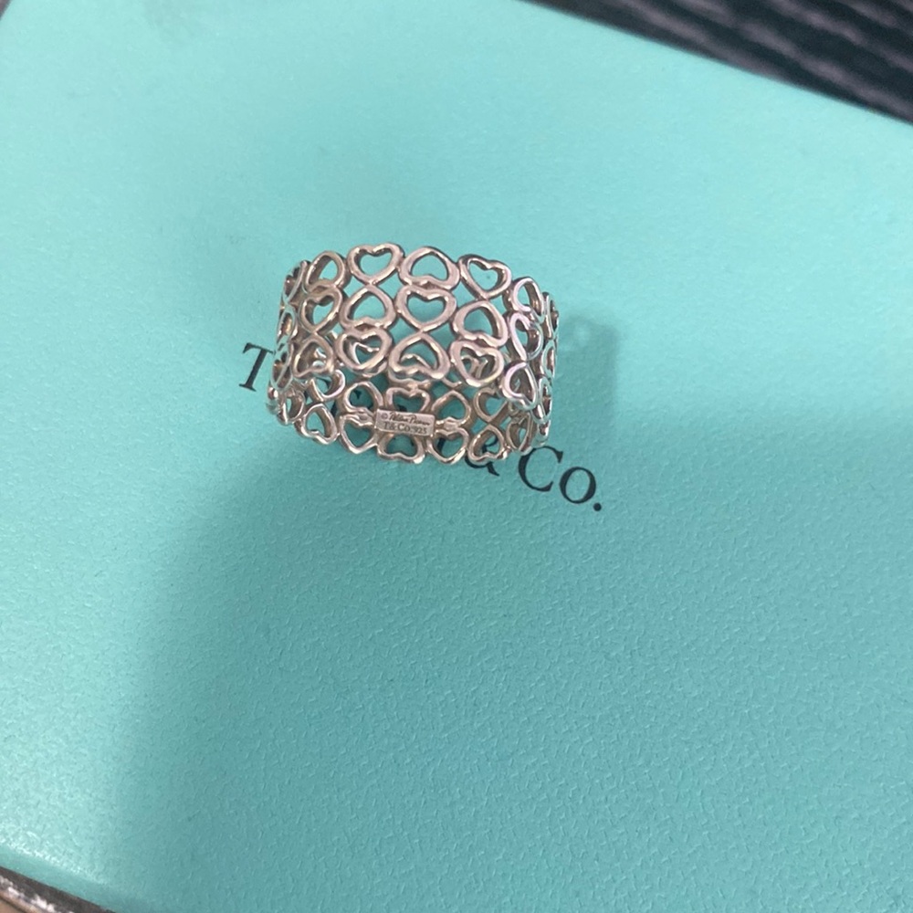 Tiffany & co triple tier Paloma Picasso heart ring in silver